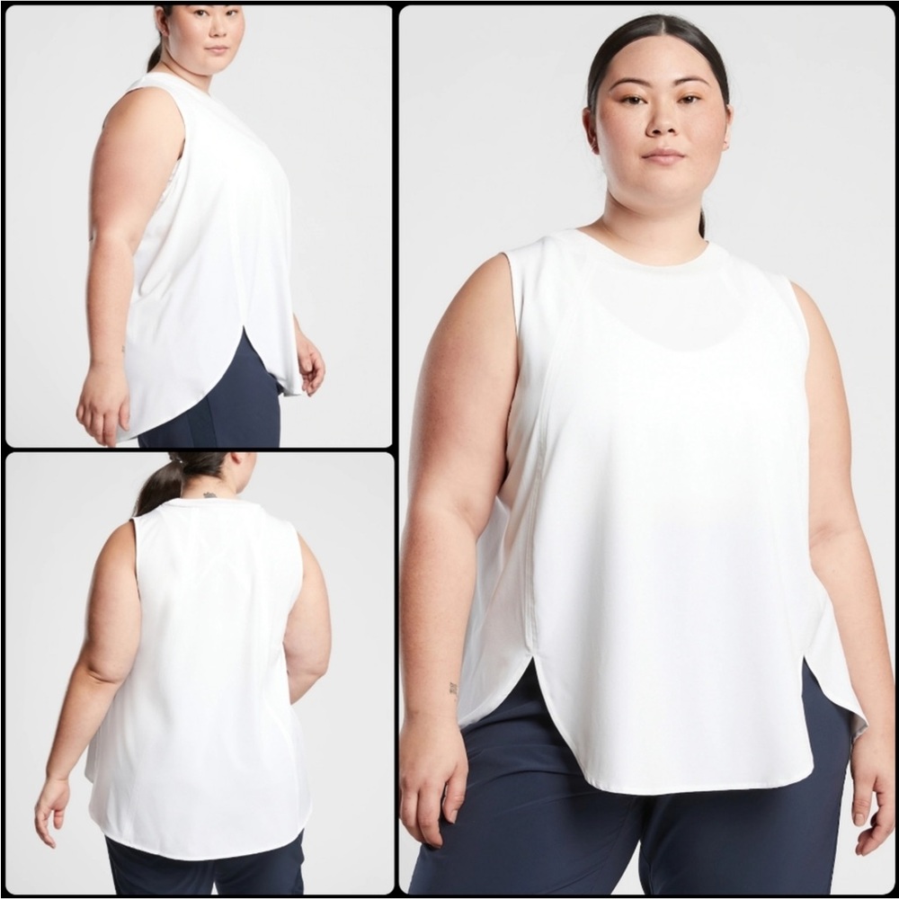 Athleta White Asymmetrical Sleeveless. Zephyr Tank